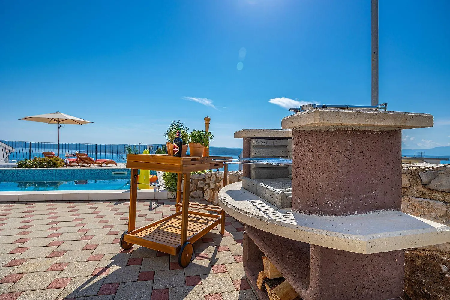 Mediterranes Apartment Mit Meerblick, Privatpool, Bbq, Garage, Waschmaschine Crikvenica 0*,