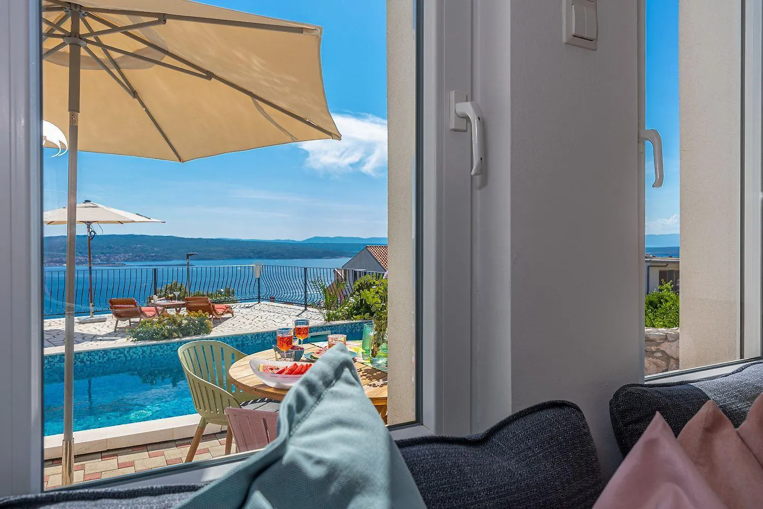 Mediterranes Apartment Mit Meerblick, Privatpool, Bbq, Garage, Waschmaschine Crikvenica