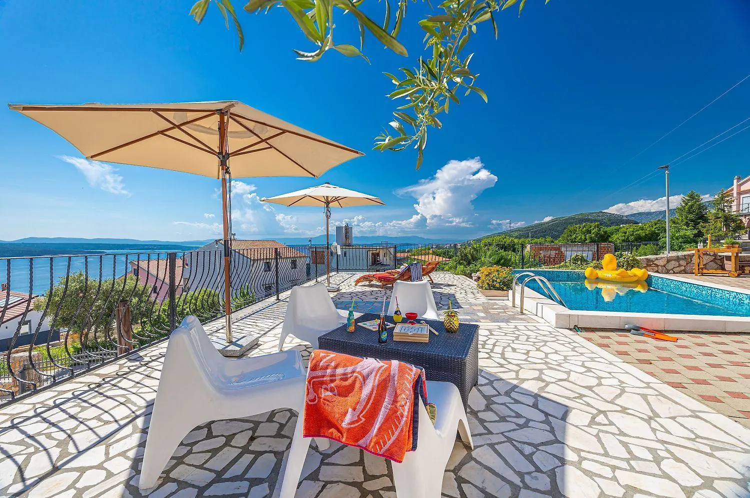 Mediterranes Apartment Mit Meerblick, Privatpool, Bbq, Garage, Waschmaschine Crikvenica 0*,