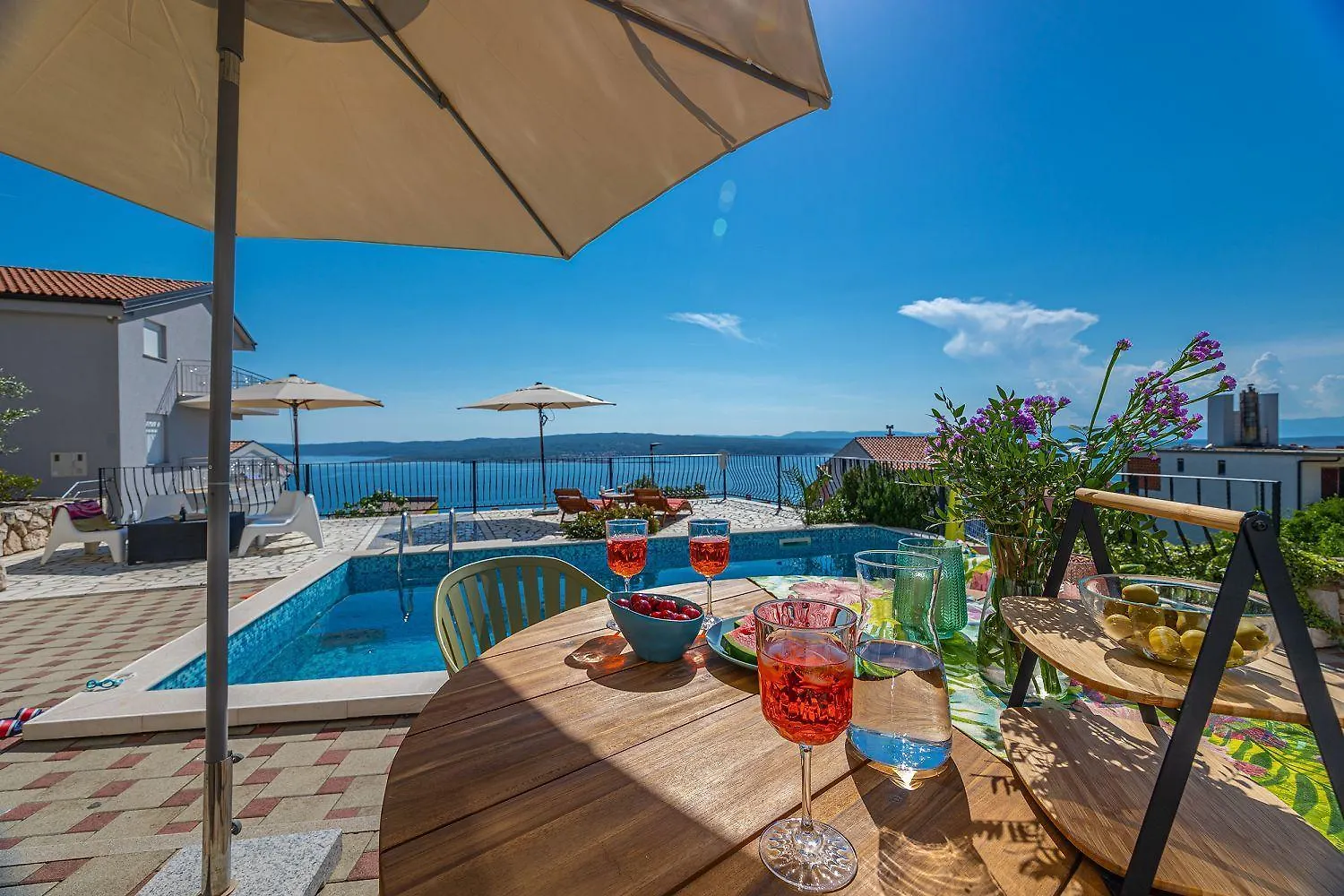 Mediterranes Apartment Mit Meerblick, Privatpool, Bbq, Garage, Waschmaschine Crikvenica 0*,  Croatia